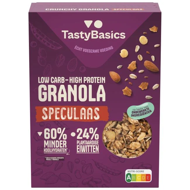 TastyBasics Low carb-high protein granola speculaas 6 stuks
